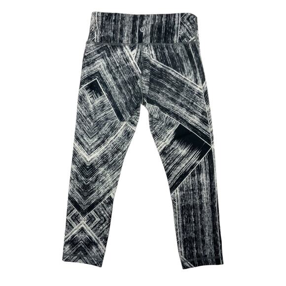 Lululemon Wunder Under Heat Wave Black White Printed Leggings Size 4 - Picture 7 of 7